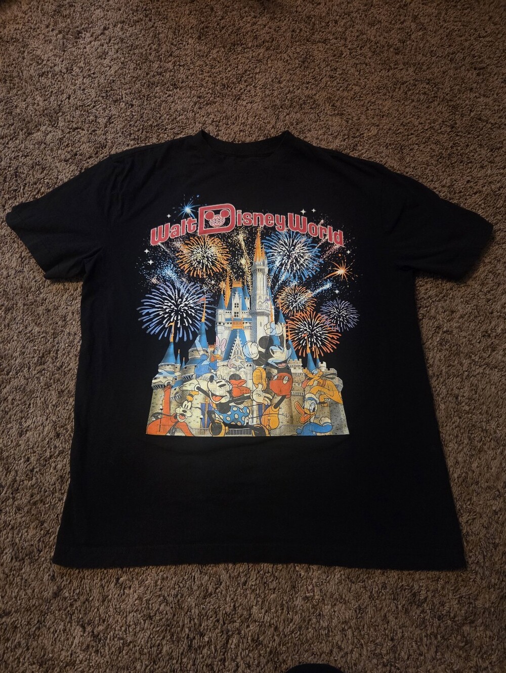 Disney Castle Fireworks Adult Medium Shirt Shirt Mickey Minnie Donald Goofy